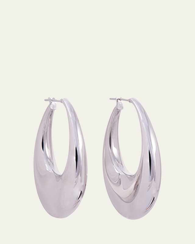 18K White Gold Carine Puffy Hoop Earrings